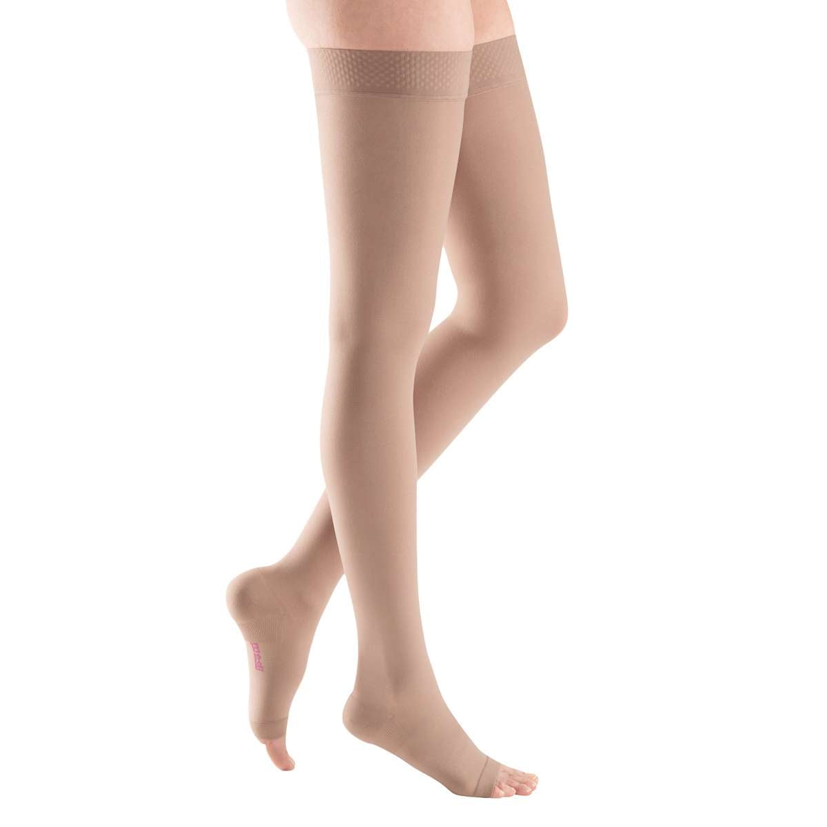 mediven plus 40-50 mmHg thigh beaded topband open toe petite