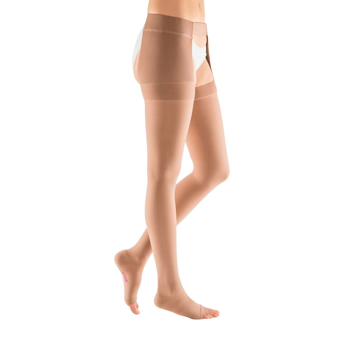 mediven plus 40-50 mmHg thigh waist attachment left open toe standard