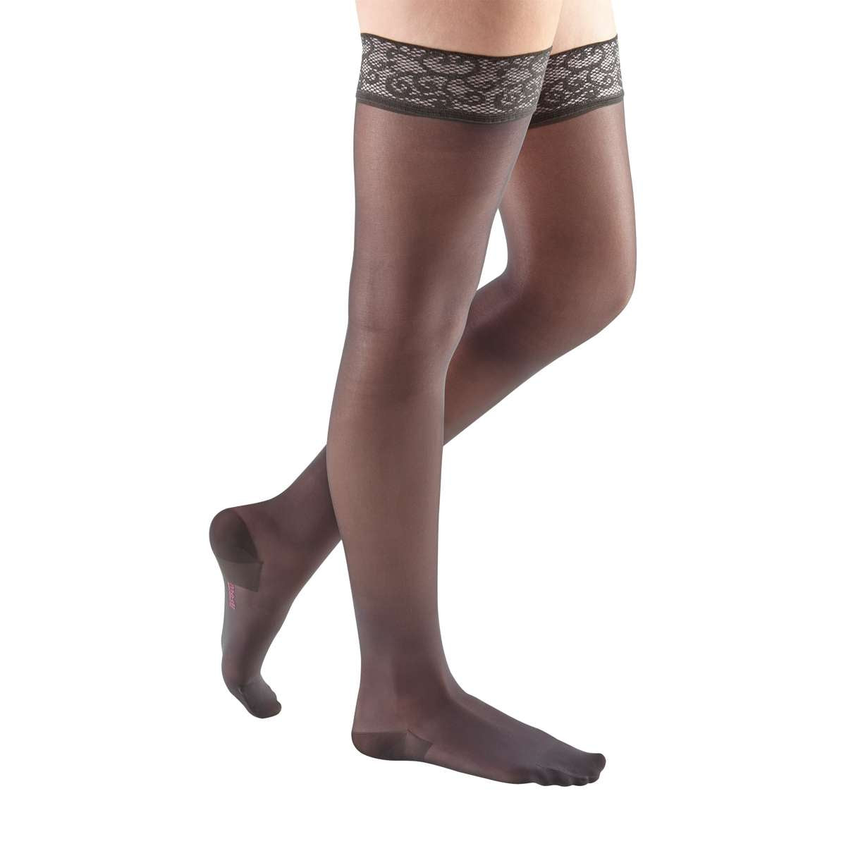 mediven sheer & soft 15-20 mmHg thigh lace topband closed toe standard