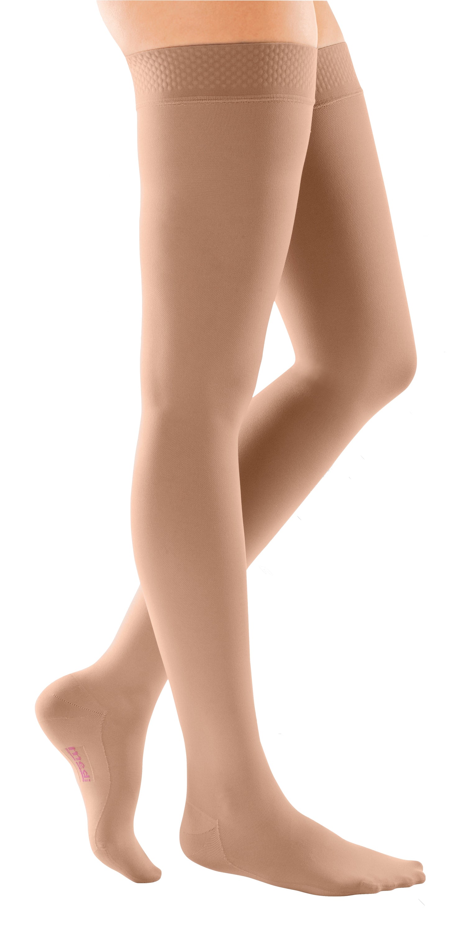 mediven comfort 15-20 mmHg thigh beaded topband closed toe petite