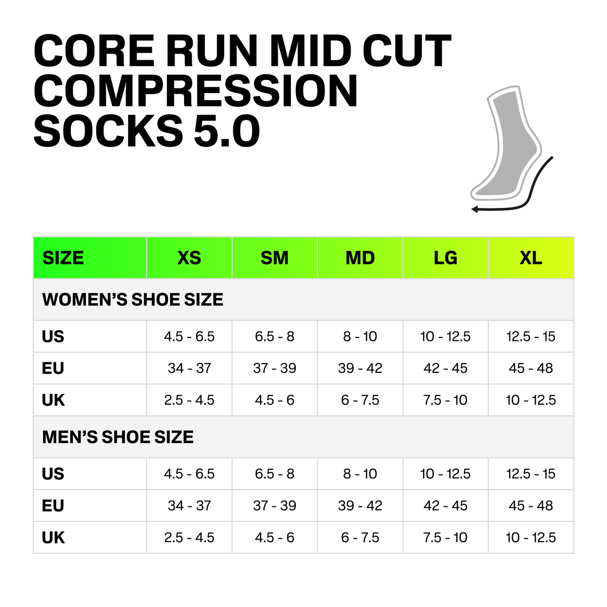 Core All Day Mid Cut Socks, Anthracite, Unisex, XL