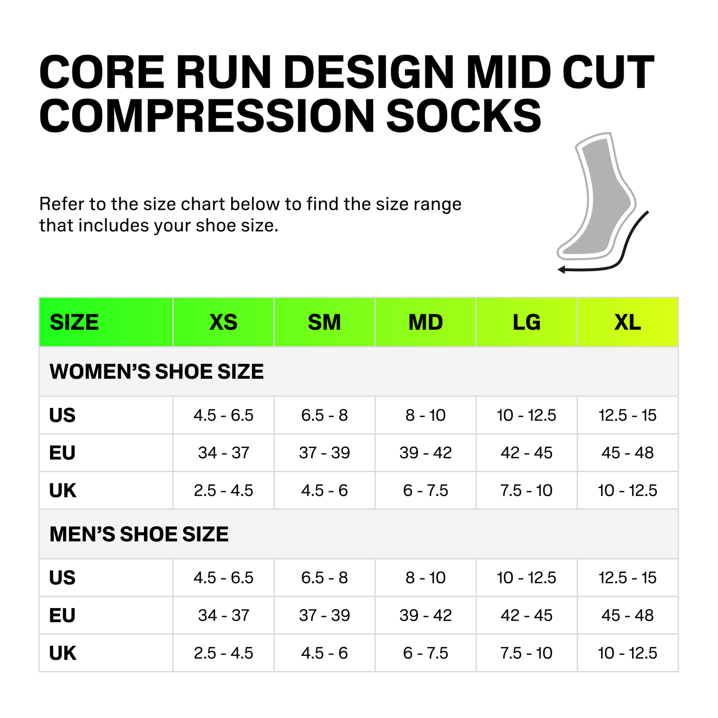 Core Run Fade Mid Cut Socks