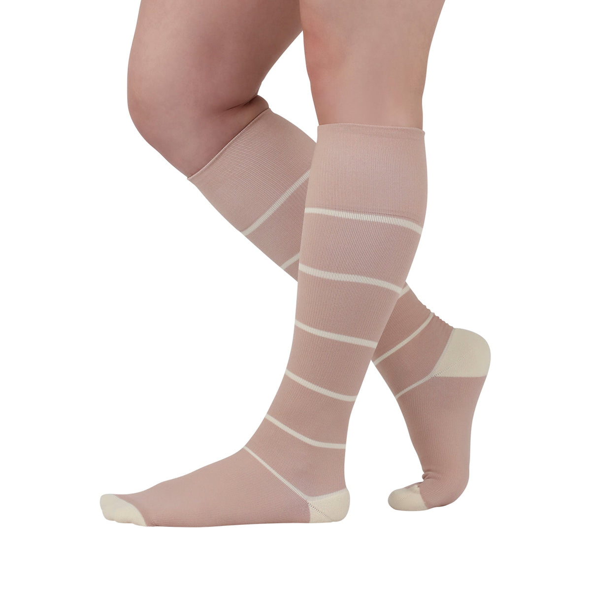 Rejuva Broad Stripe Calf Compression Socks 15-20 mmHg