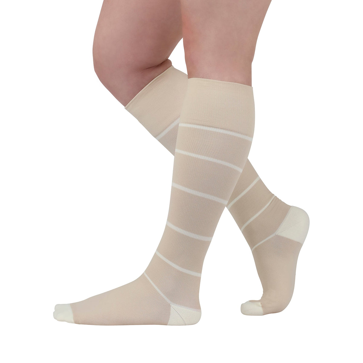 Rejuva Broad Stripe Calf Compression Socks 15-20 mmHg