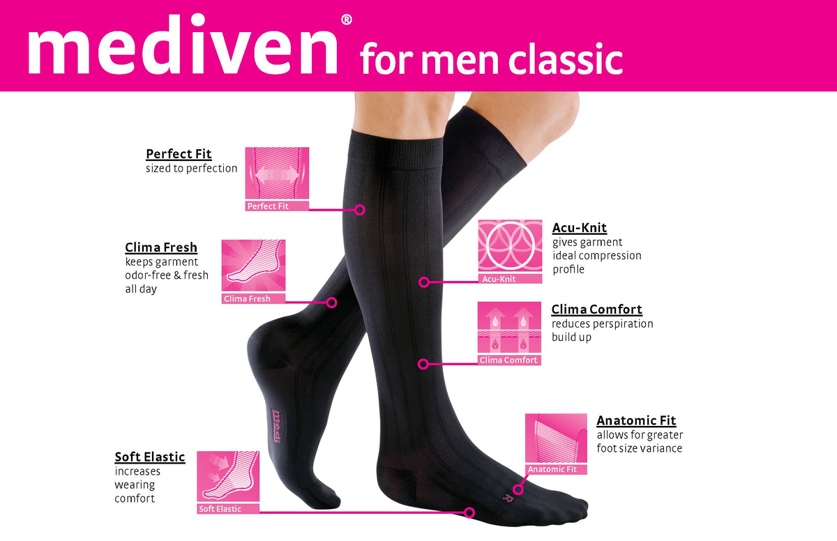 mediven men classic 15-20 mmHg calf closed toe standard