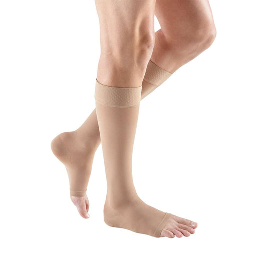 mediven plus 30-40 mmHg calf beaded topband open toe standard