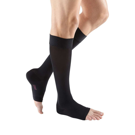 mediven plus 30-40 mmHg calf extra-wide beaded topband open toe petite