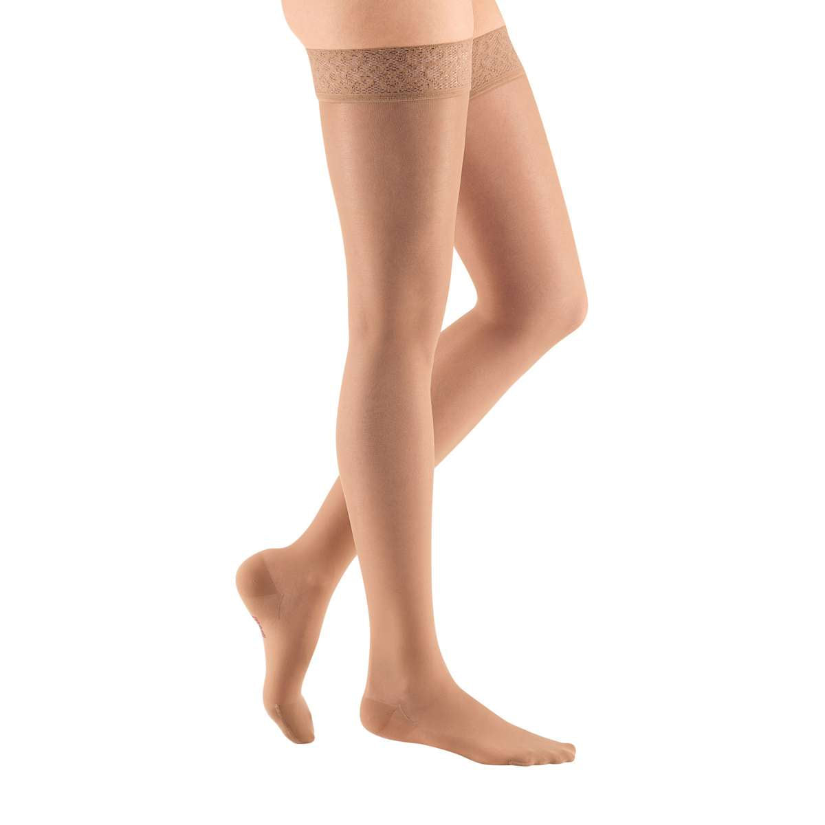 mediven sheer & soft 15-20 mmHg thigh lace topband closed toe petite